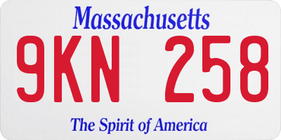 MA license plate 9KN258