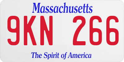 MA license plate 9KN266