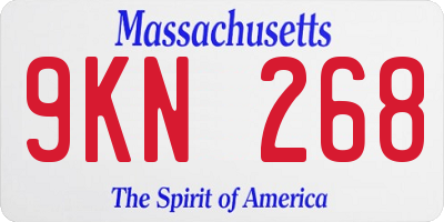 MA license plate 9KN268
