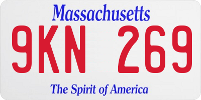 MA license plate 9KN269