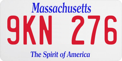 MA license plate 9KN276