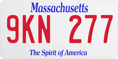 MA license plate 9KN277