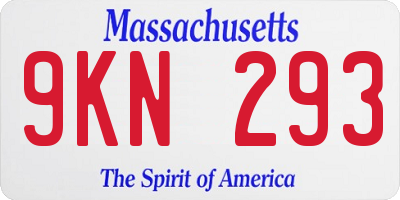MA license plate 9KN293