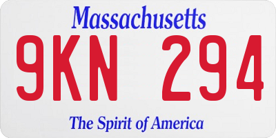 MA license plate 9KN294