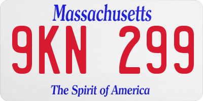 MA license plate 9KN299