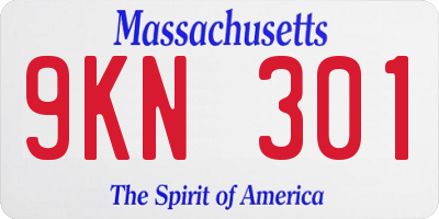 MA license plate 9KN301
