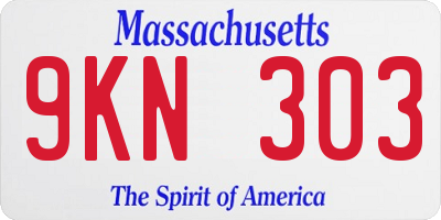 MA license plate 9KN303