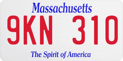 MA license plate 9KN310