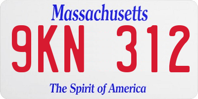 MA license plate 9KN312