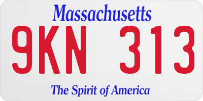 MA license plate 9KN313