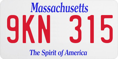 MA license plate 9KN315