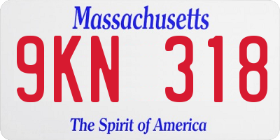 MA license plate 9KN318
