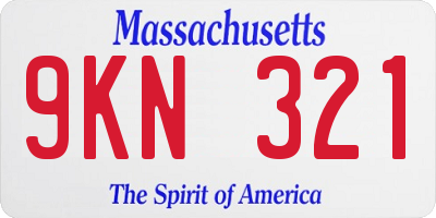 MA license plate 9KN321
