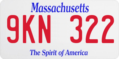 MA license plate 9KN322