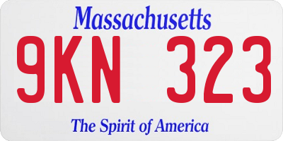 MA license plate 9KN323