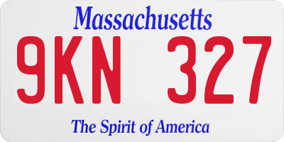 MA license plate 9KN327