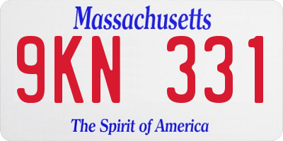 MA license plate 9KN331