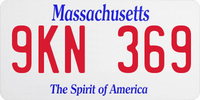 MA license plate 9KN369