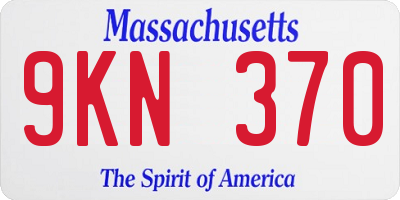 MA license plate 9KN370
