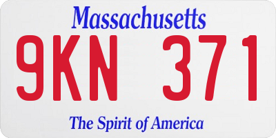 MA license plate 9KN371