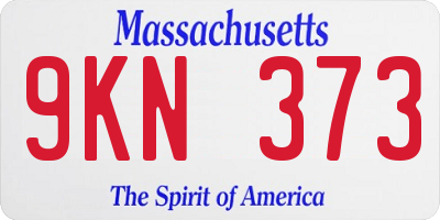 MA license plate 9KN373