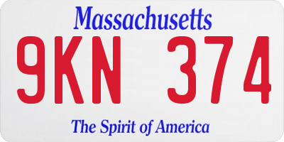 MA license plate 9KN374