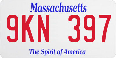 MA license plate 9KN397