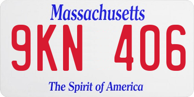 MA license plate 9KN406