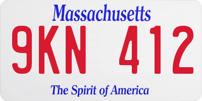 MA license plate 9KN412