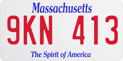 MA license plate 9KN413