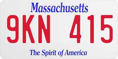 MA license plate 9KN415