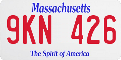 MA license plate 9KN426