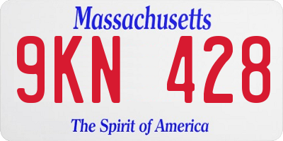MA license plate 9KN428
