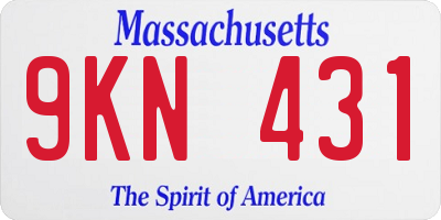 MA license plate 9KN431