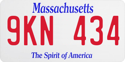 MA license plate 9KN434