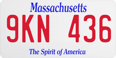 MA license plate 9KN436