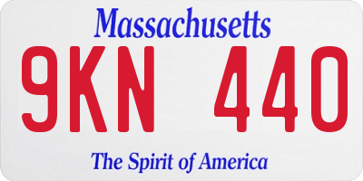MA license plate 9KN440