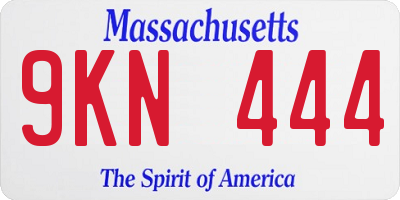 MA license plate 9KN444