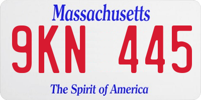 MA license plate 9KN445