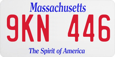 MA license plate 9KN446