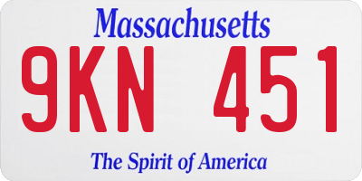 MA license plate 9KN451