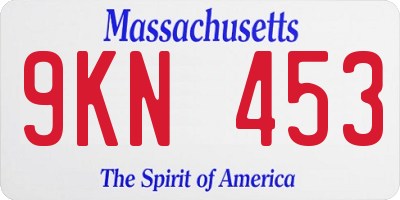 MA license plate 9KN453