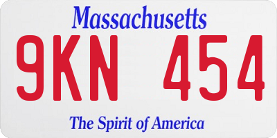 MA license plate 9KN454