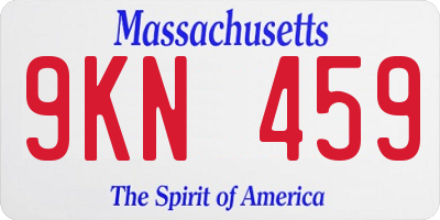 MA license plate 9KN459