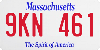 MA license plate 9KN461