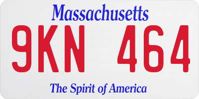 MA license plate 9KN464