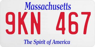 MA license plate 9KN467