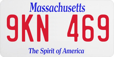 MA license plate 9KN469