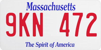 MA license plate 9KN472
