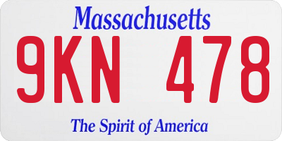 MA license plate 9KN478